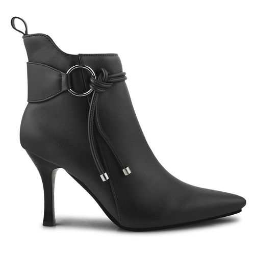 Black Leather Ankle Boots With Heels Black Block Heeled Ankle