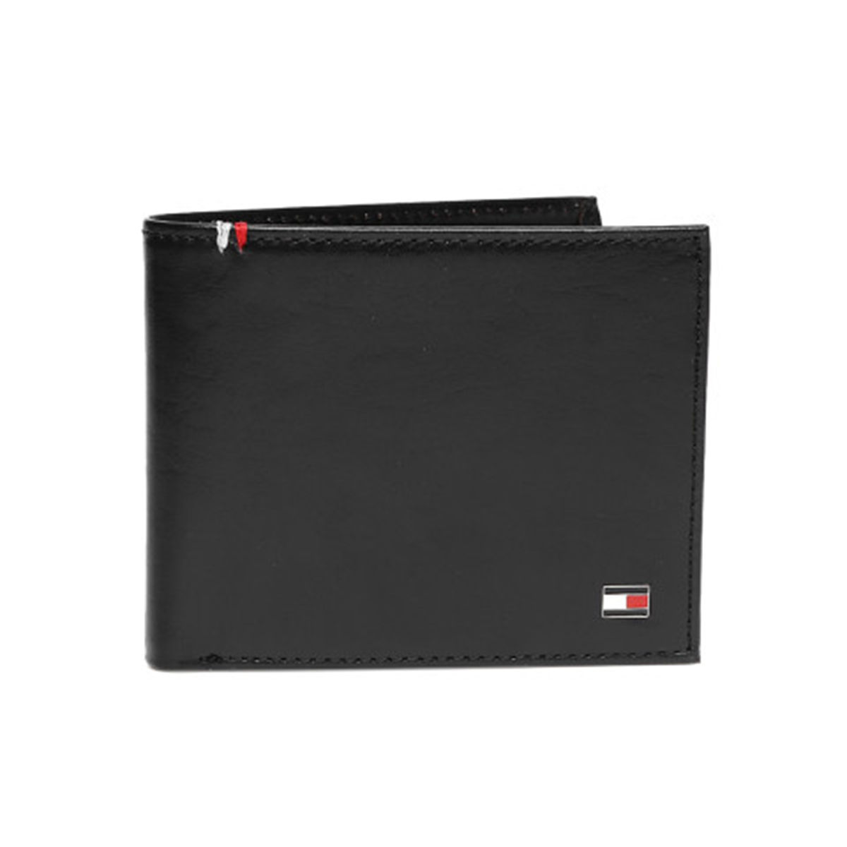 Tommy Hilfiger Accessories Checker Mens Leather Global Coin Wallet Black