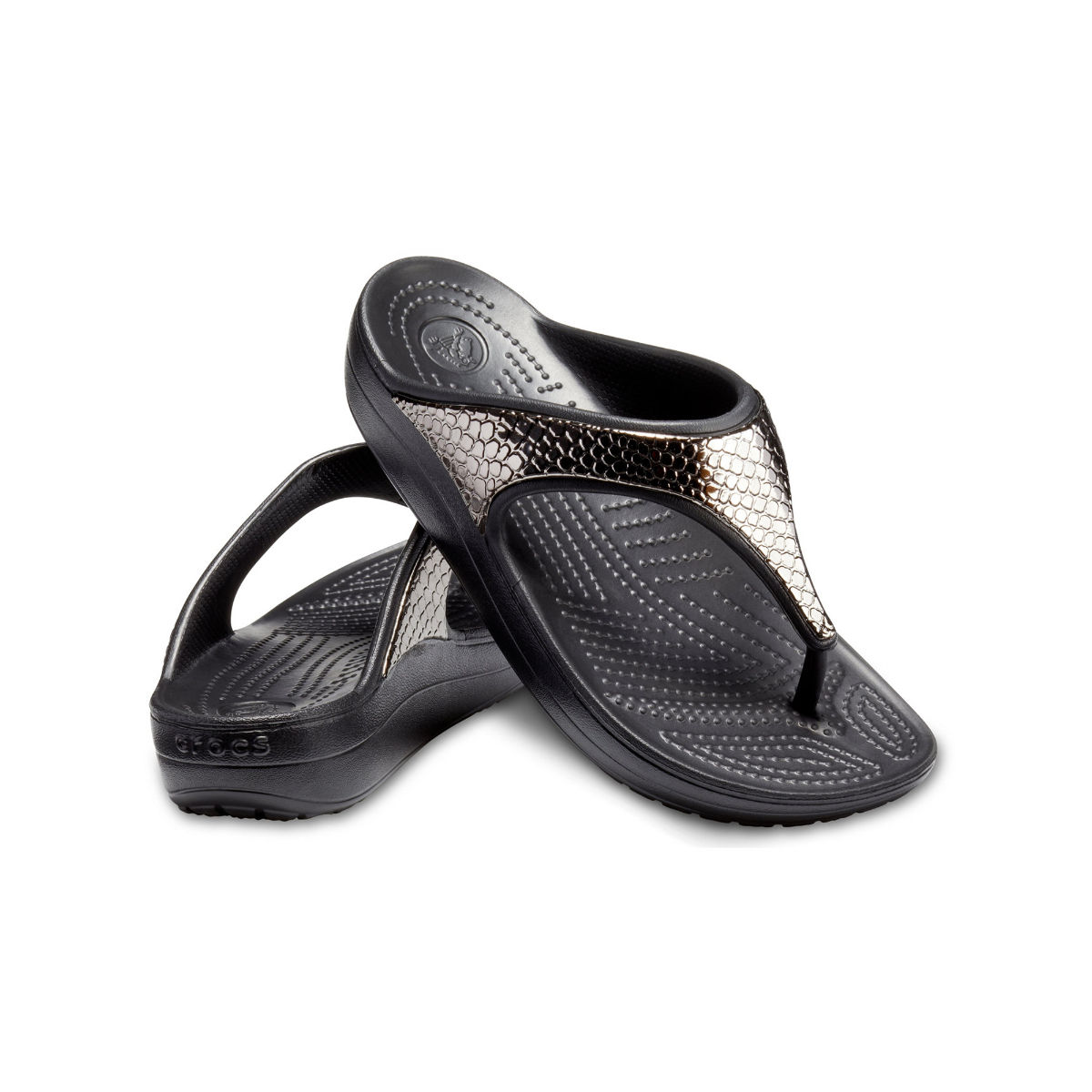 Gunmetal metallic online crocs