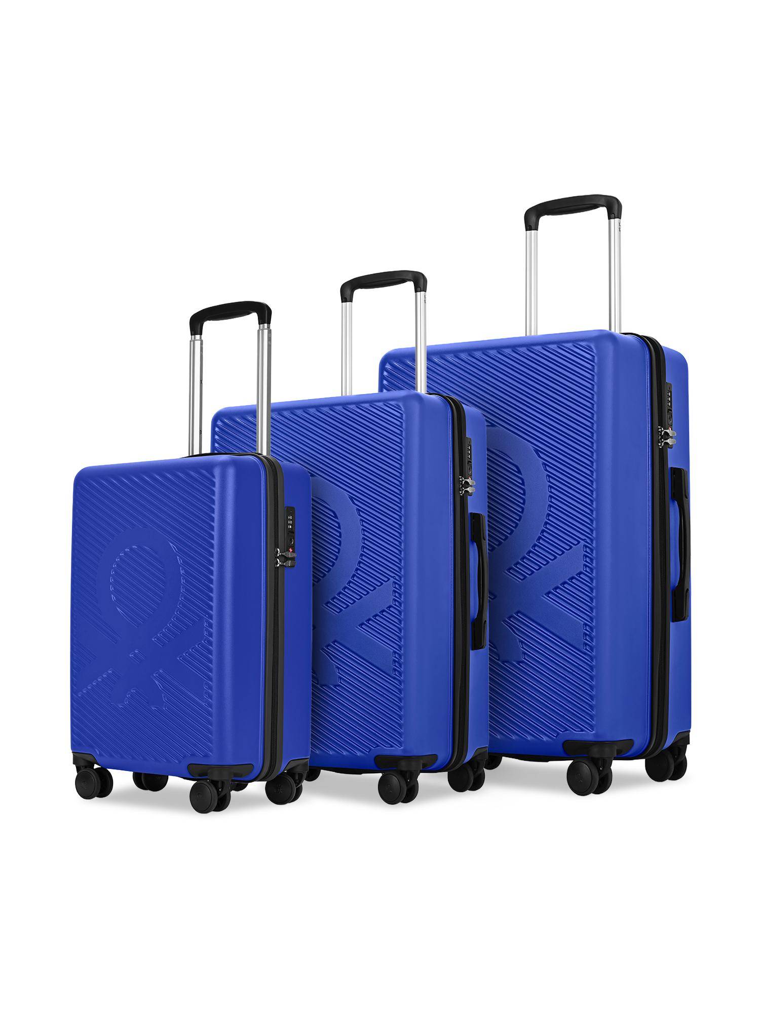 United Colors of Benetton Unisex Hard Luggage Bags Glide - Blue (S/M/L)