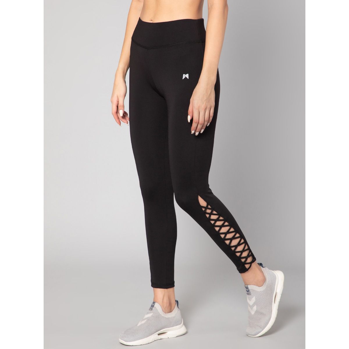 Muscle Torque Gym Yoga High Waist Side Cross Drawstring Tights Black