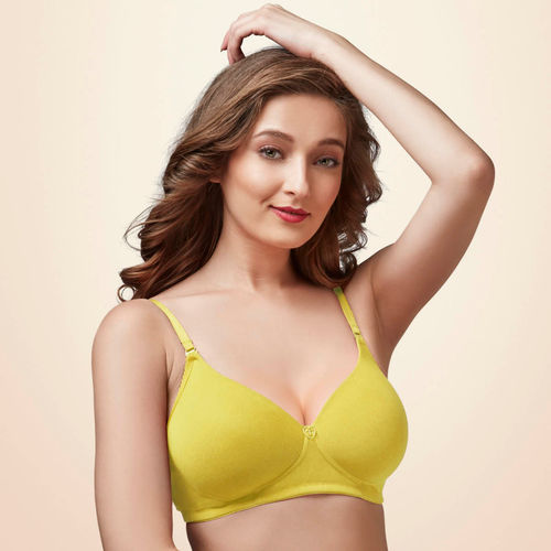 Buy Trylo Annie Women Detachable Strap Non Wired Padded Bra - Yellow Online