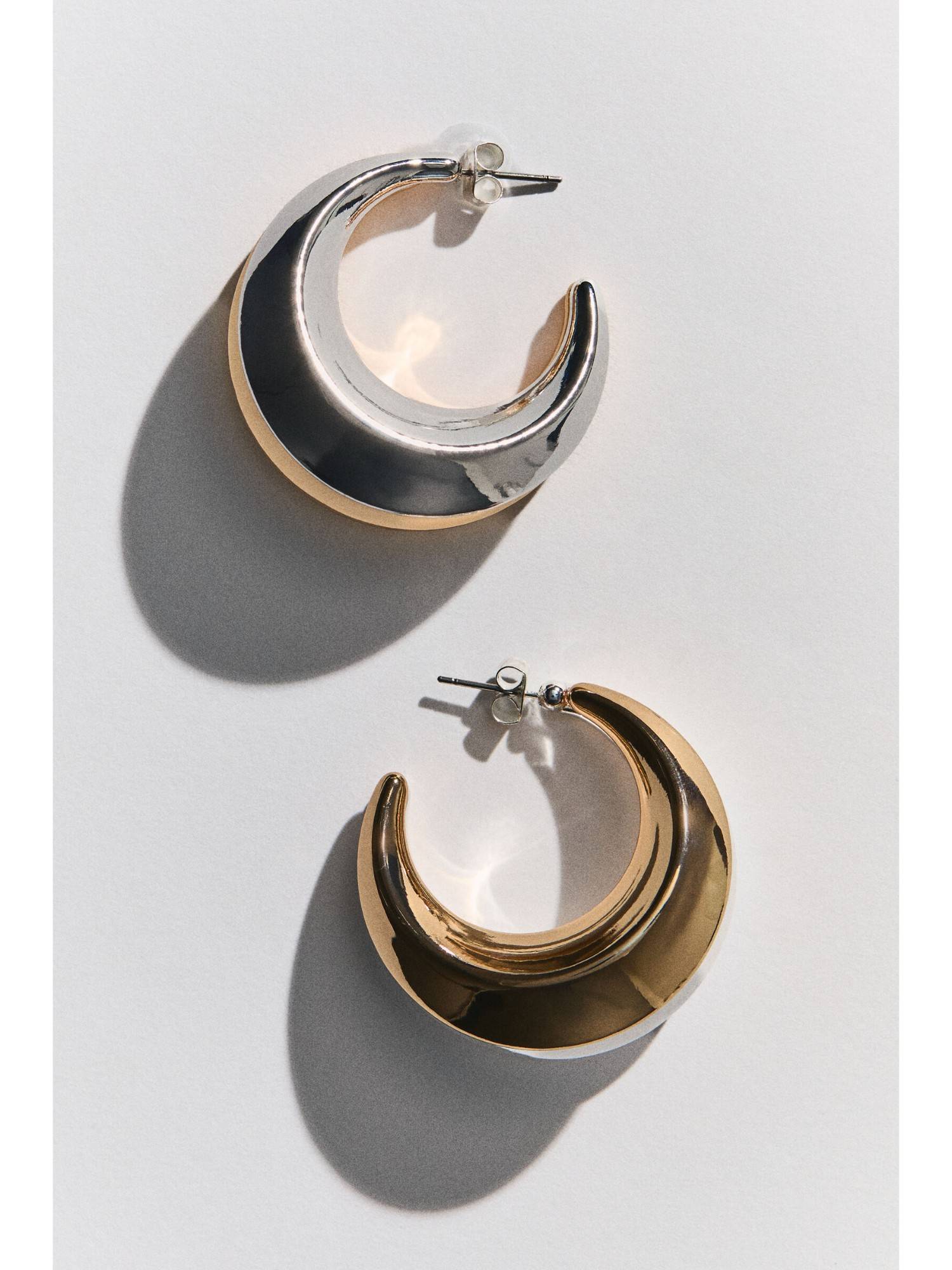 H&M Women Multi-Color Two-Tone Hoop Earrings