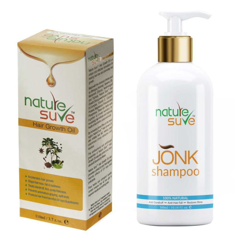 Nature Sure Hair Growth Oil & Jonk Shampoo Combo: Buy Nature Sure Hair  Growth Oil & Jonk Shampoo Combo Online at Best Price in India | Nykaa