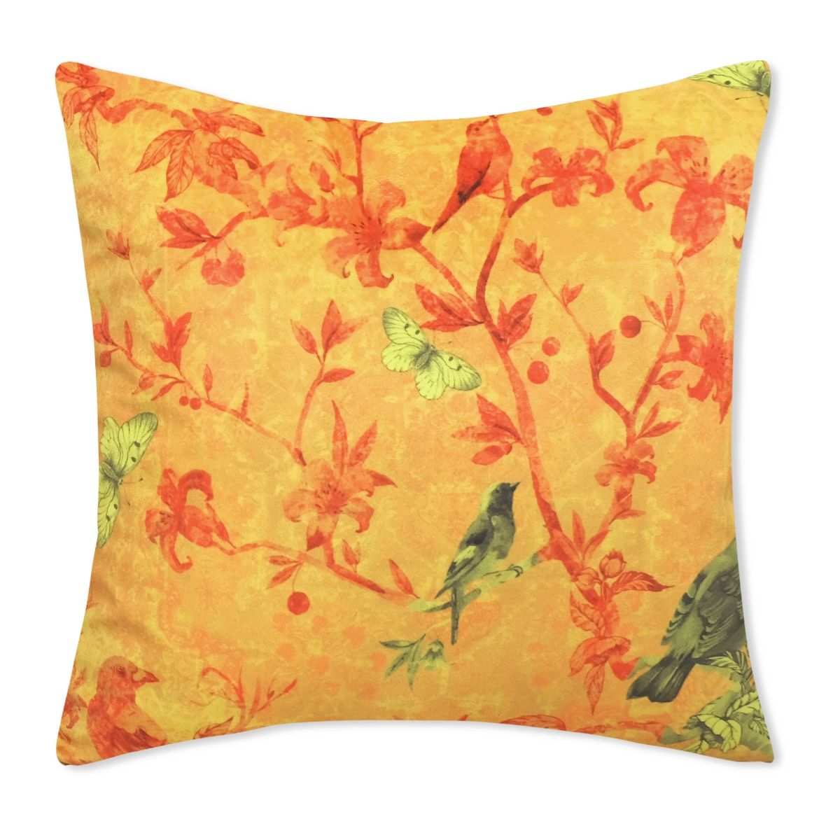 Swayam Floral Design Suede Velvet Set Of 2 Cushion Covers (16x16 inches