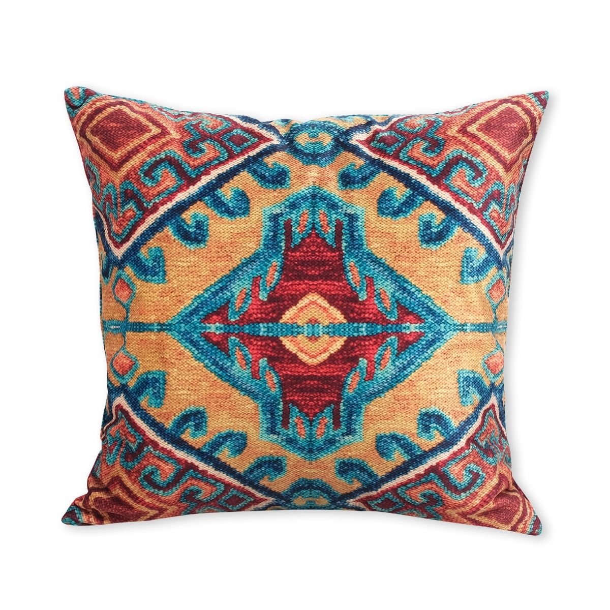 Swayam Aztec Design Suede Velvet Set Of 2 Cushion Covers (16x16 inches