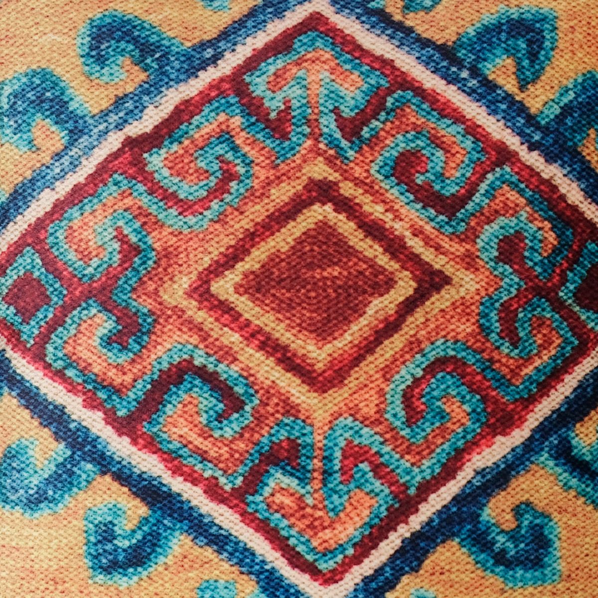 Swayam Aztec Design Suede Velvet Set Of 2 Cushion Covers (16x16 inches