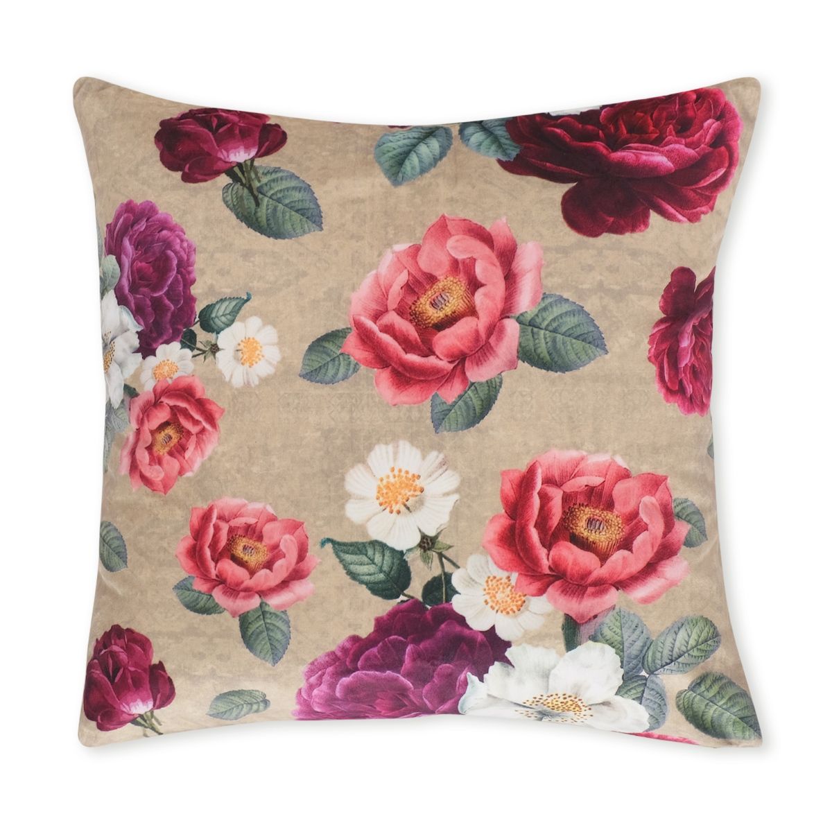 Swayam Floral Design Suede Velvet Set Of 2 Cushion Covers (16x16 inches