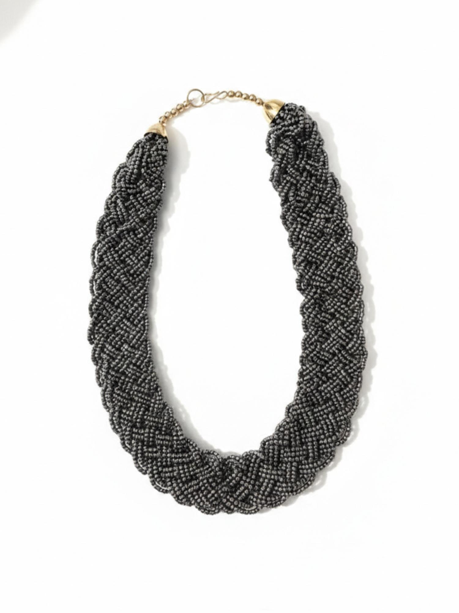Buy Gahan Women Vintage Braided Beads Grey Coloured Necklace Online