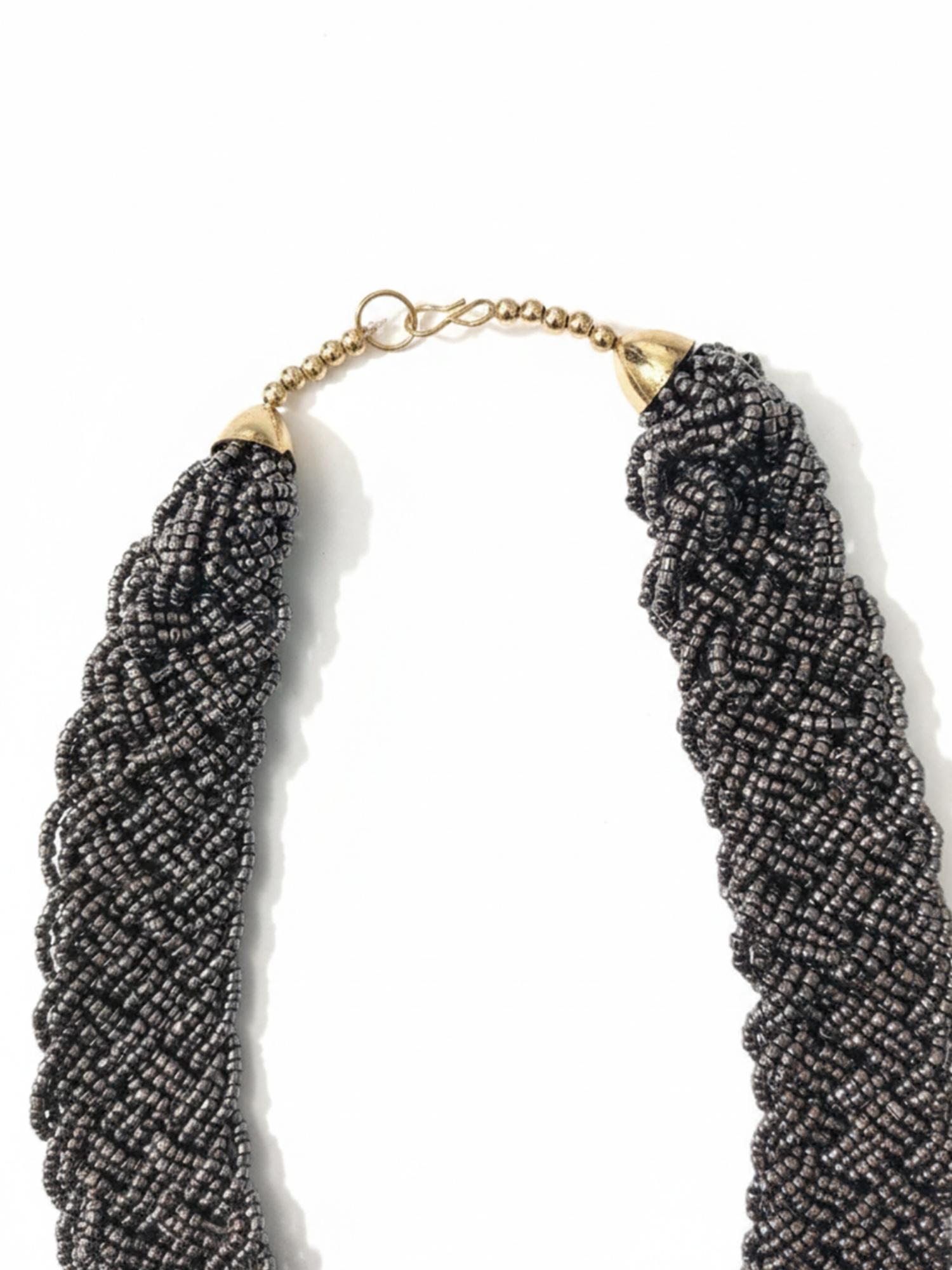 Buy Gahan Women Vintage Braided Beads Grey Coloured Necklace Online