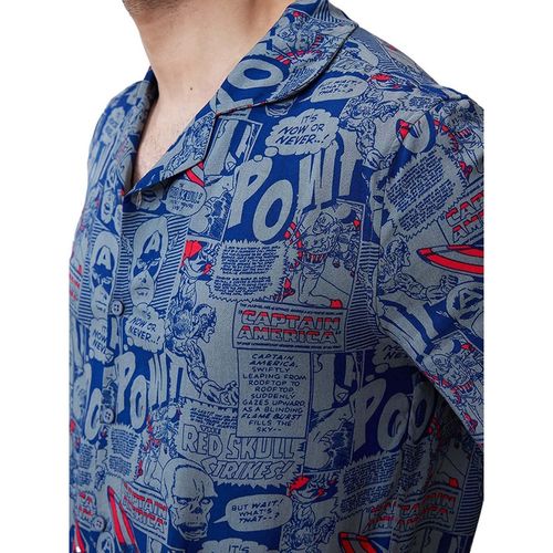 captain america dress shirt Captain America Shield Pattern Marvel Short Sleeve Button Up Hawaiian Shirt