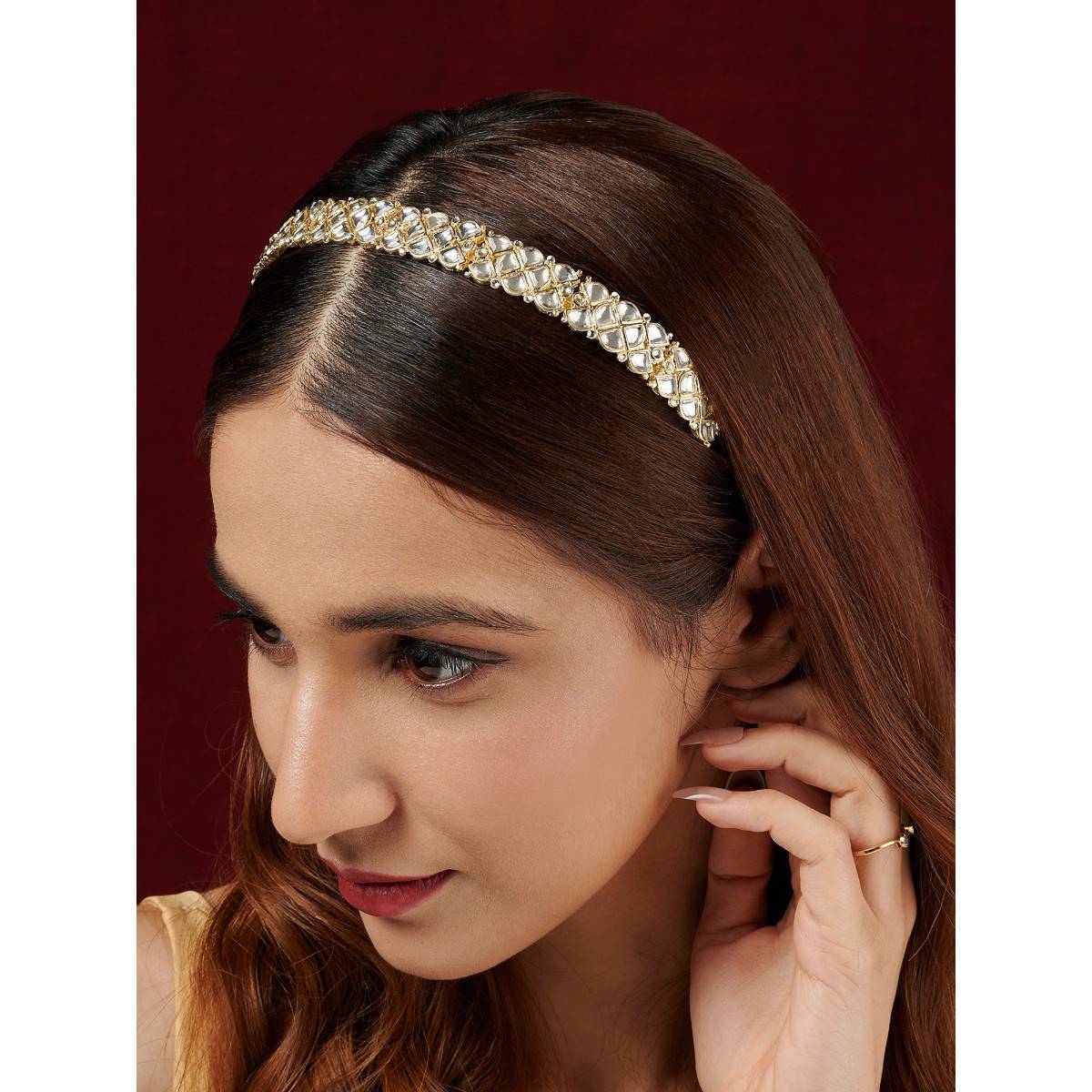 Teejh Parineeta White Stone Hairband