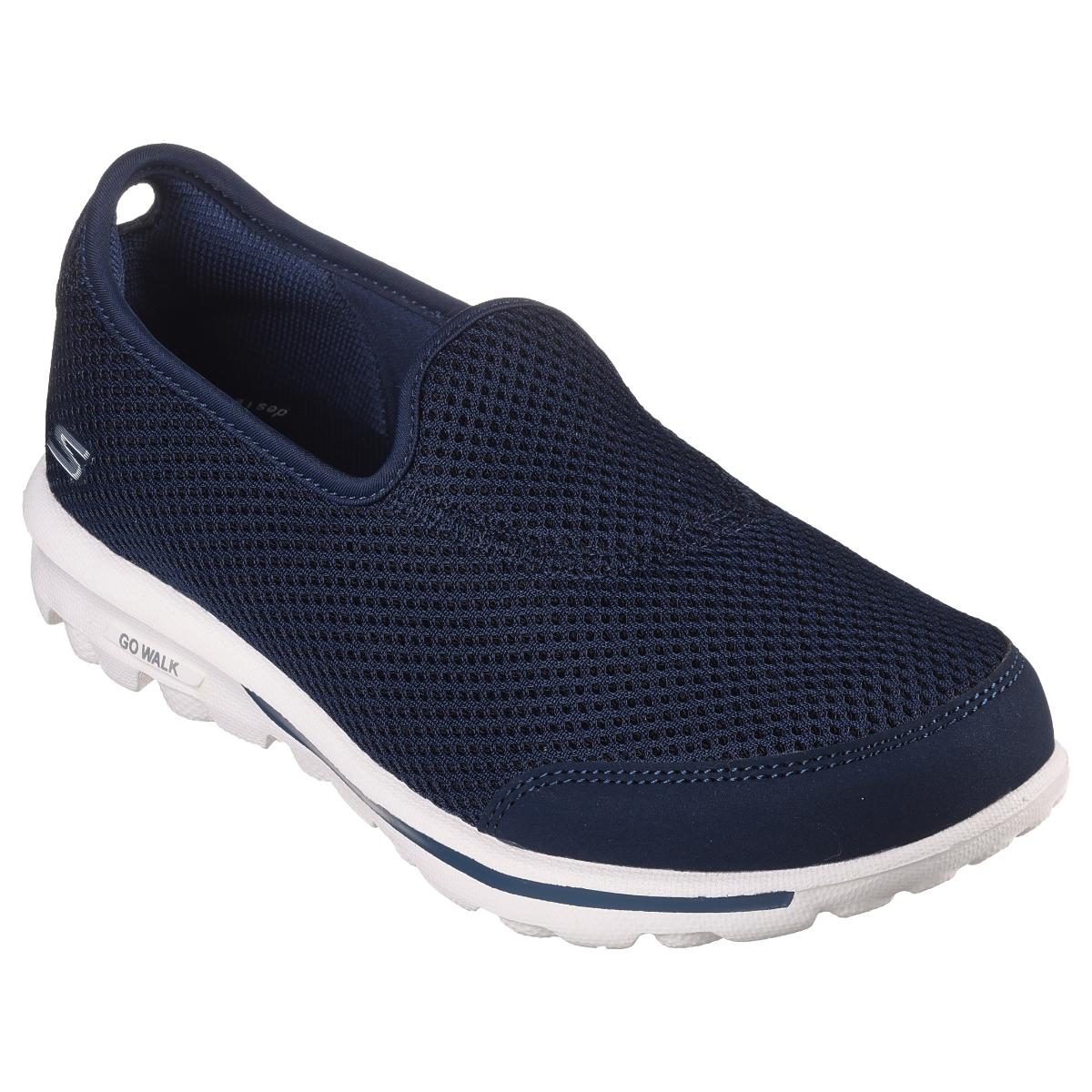 Ladies navy go walk skechers on sale