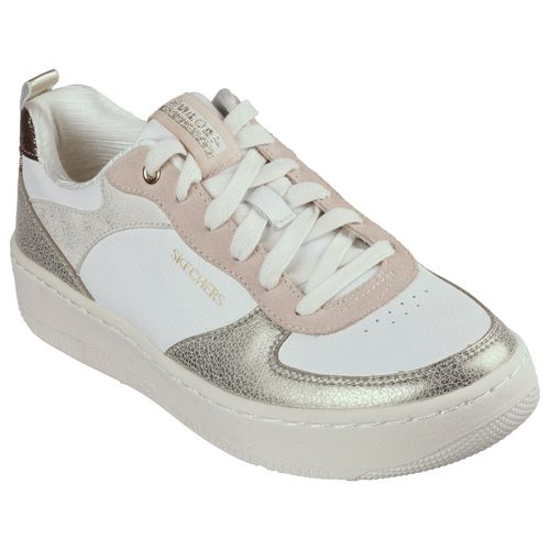 SKECHERS Women Sport Court 92-Sheer Shine White Gold Casual Lace Up  Sneakers (UK 3)