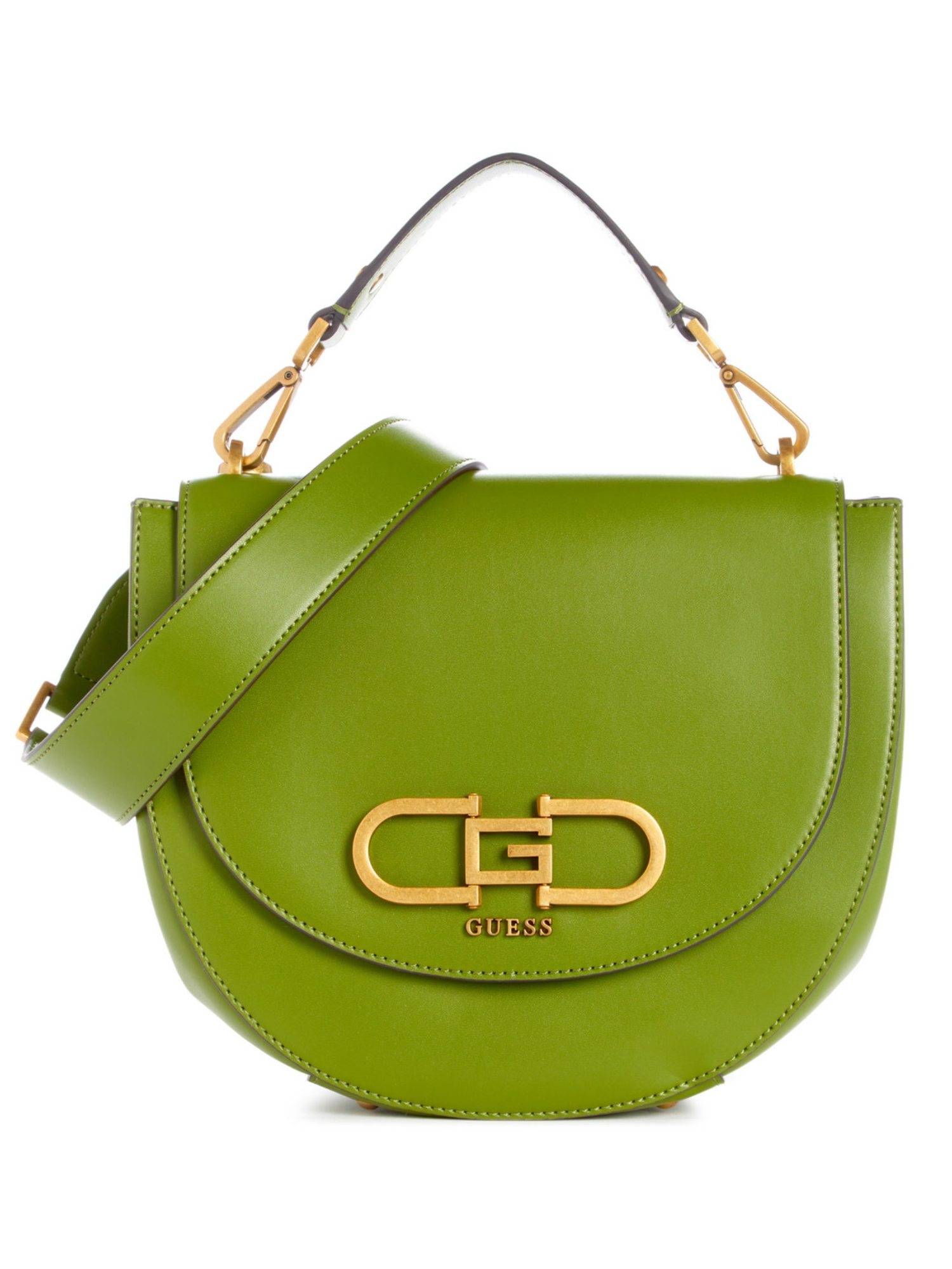 Guess Women Green Pu Solid Sling Bag with Detachable Strap