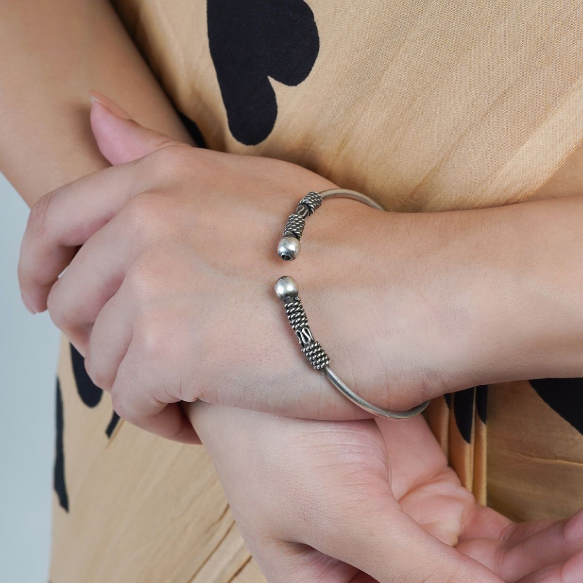 Buy Ushaworks traditional Silver Oxidised Bracelet Bangles for Girls and  women pack of 1 at Amazonin