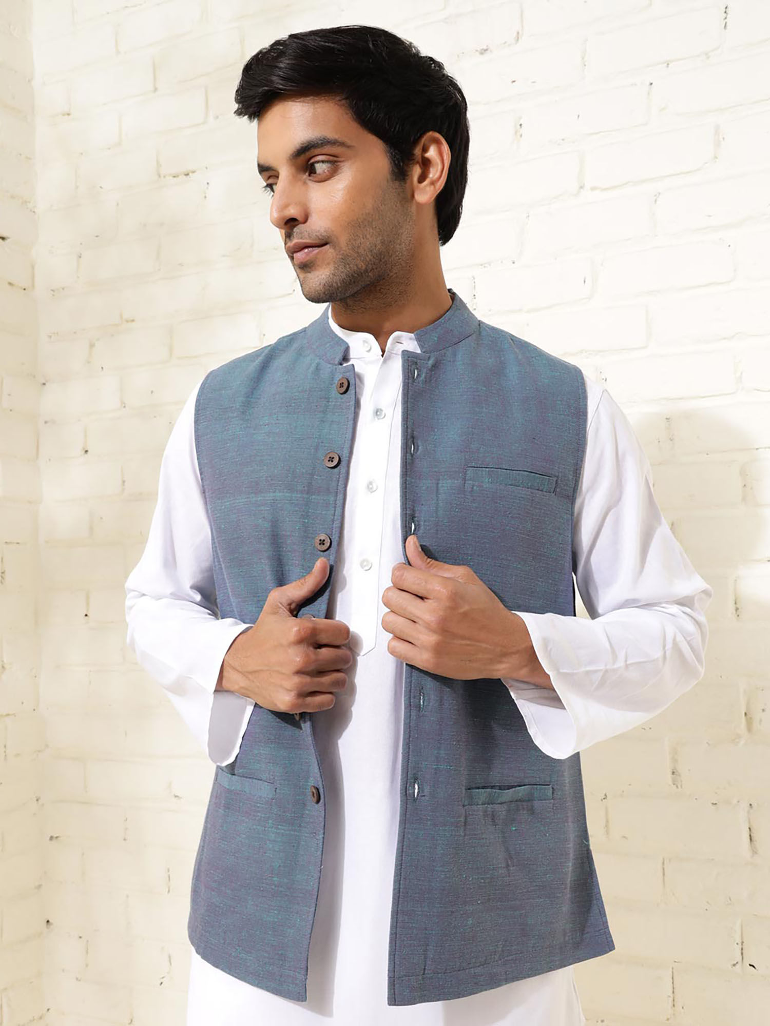 Fabindia men's nehru jacket hotsell