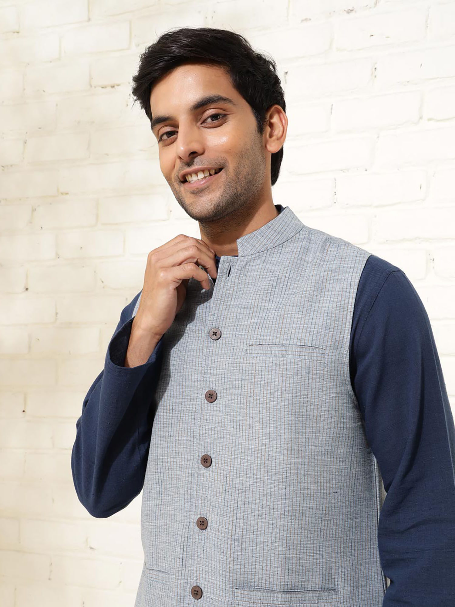 Fabindia men's nehru jacket best sale