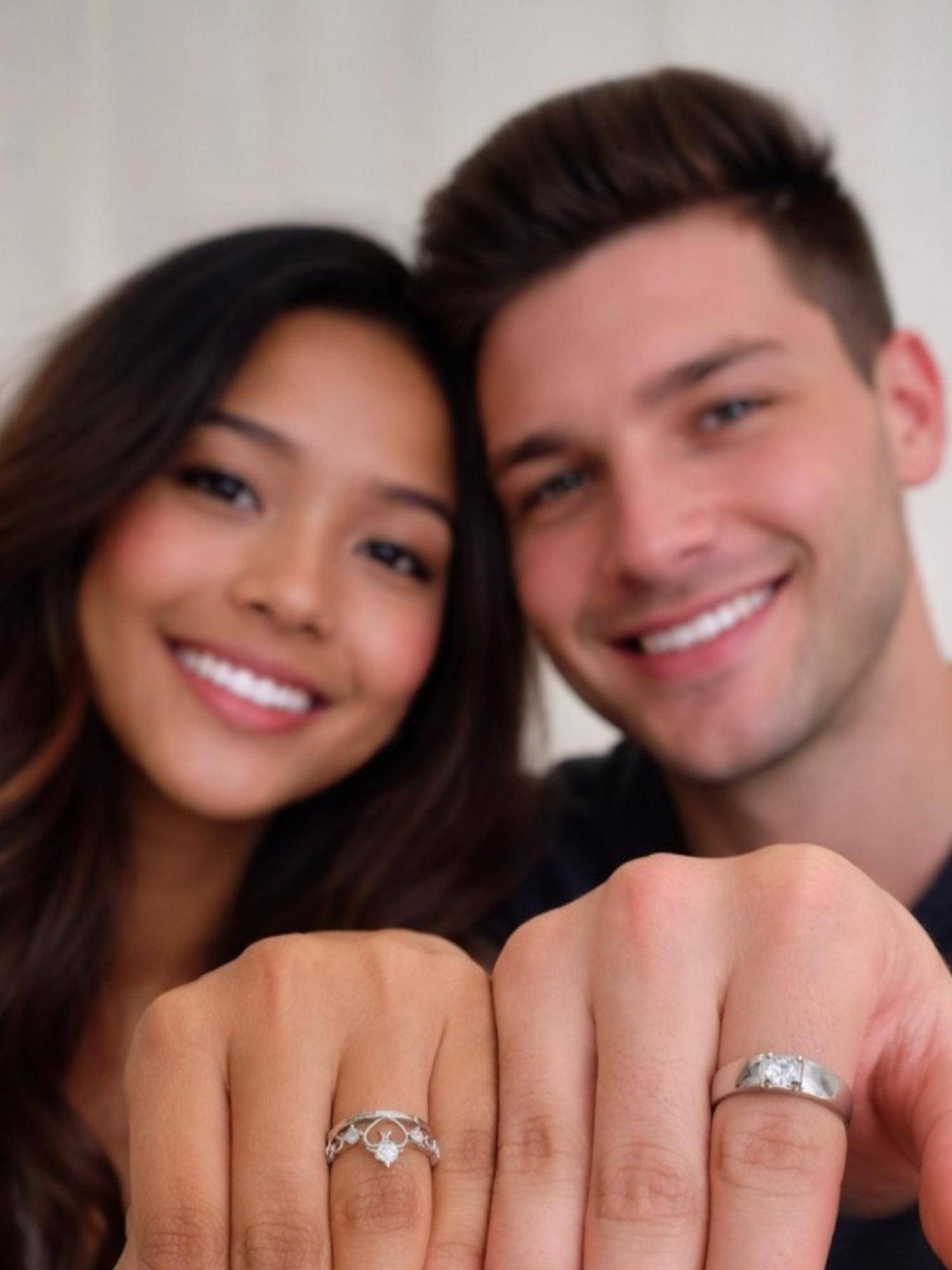 Accessher Silver King Queen Ad Couple Rings (Pack Of 2)