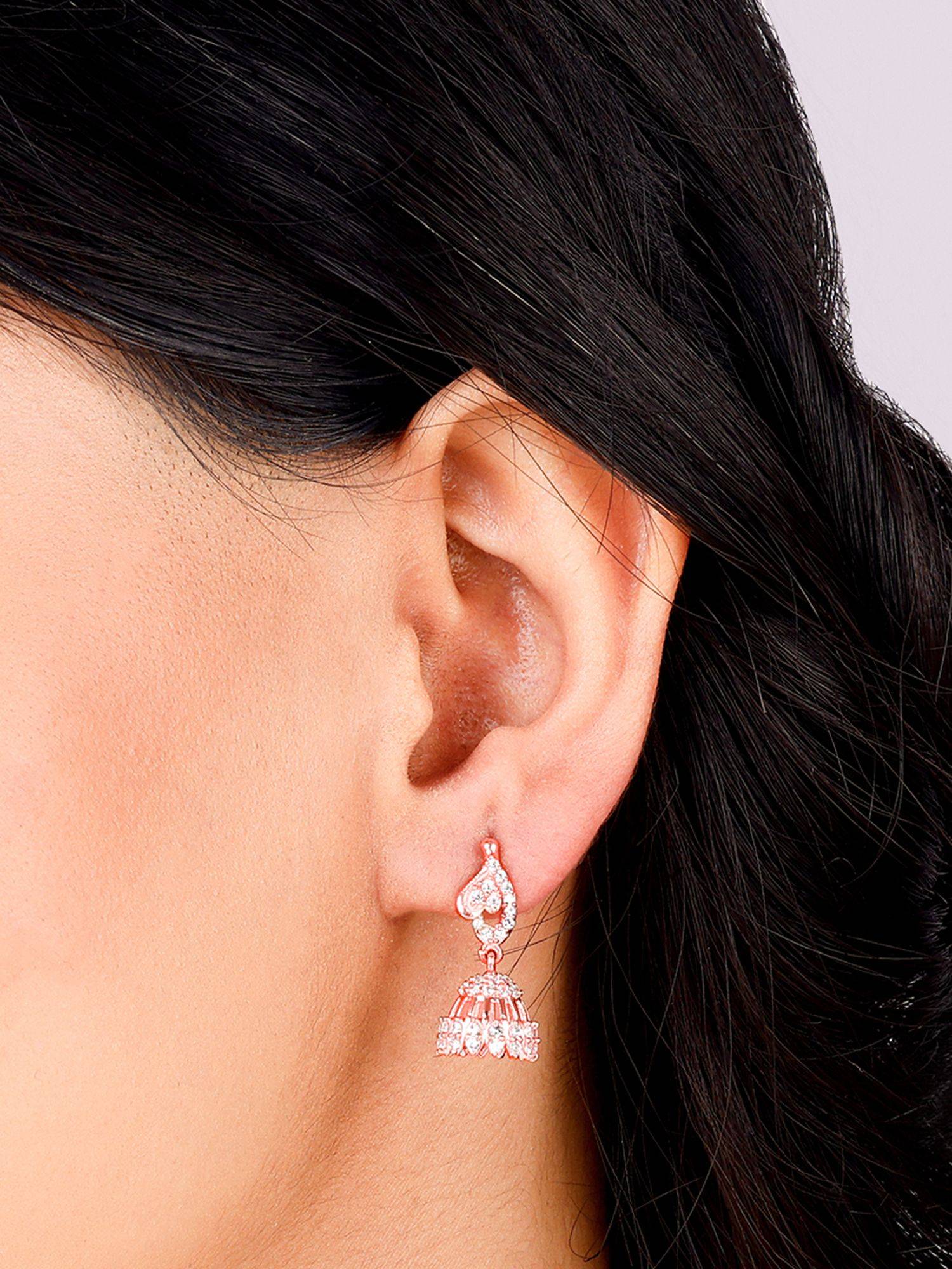 Giva Sterling Silver Rose Gold Vibrant Earrings For Women