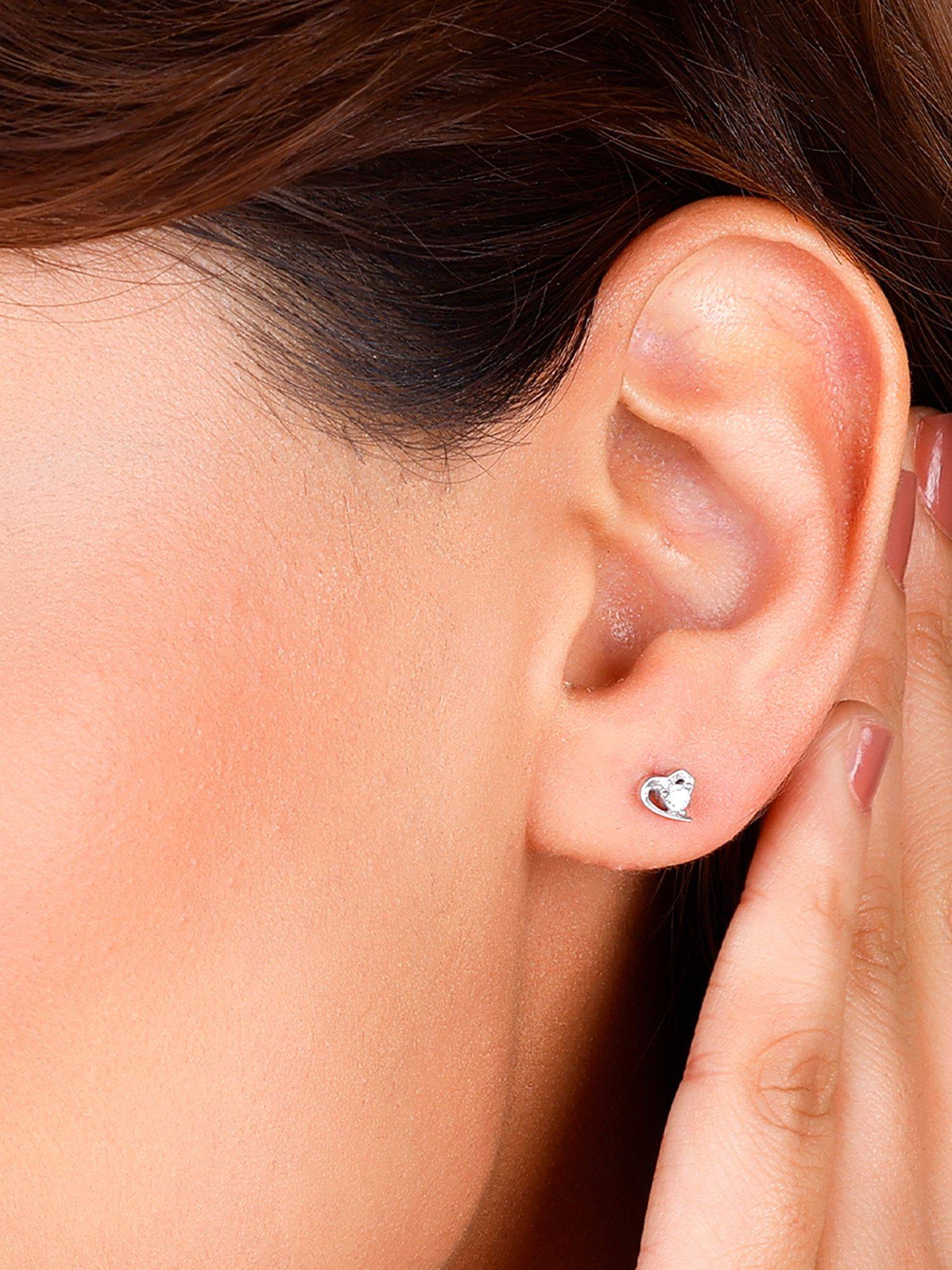 Giva Sterling Silver Cute Heart Earrings For Women