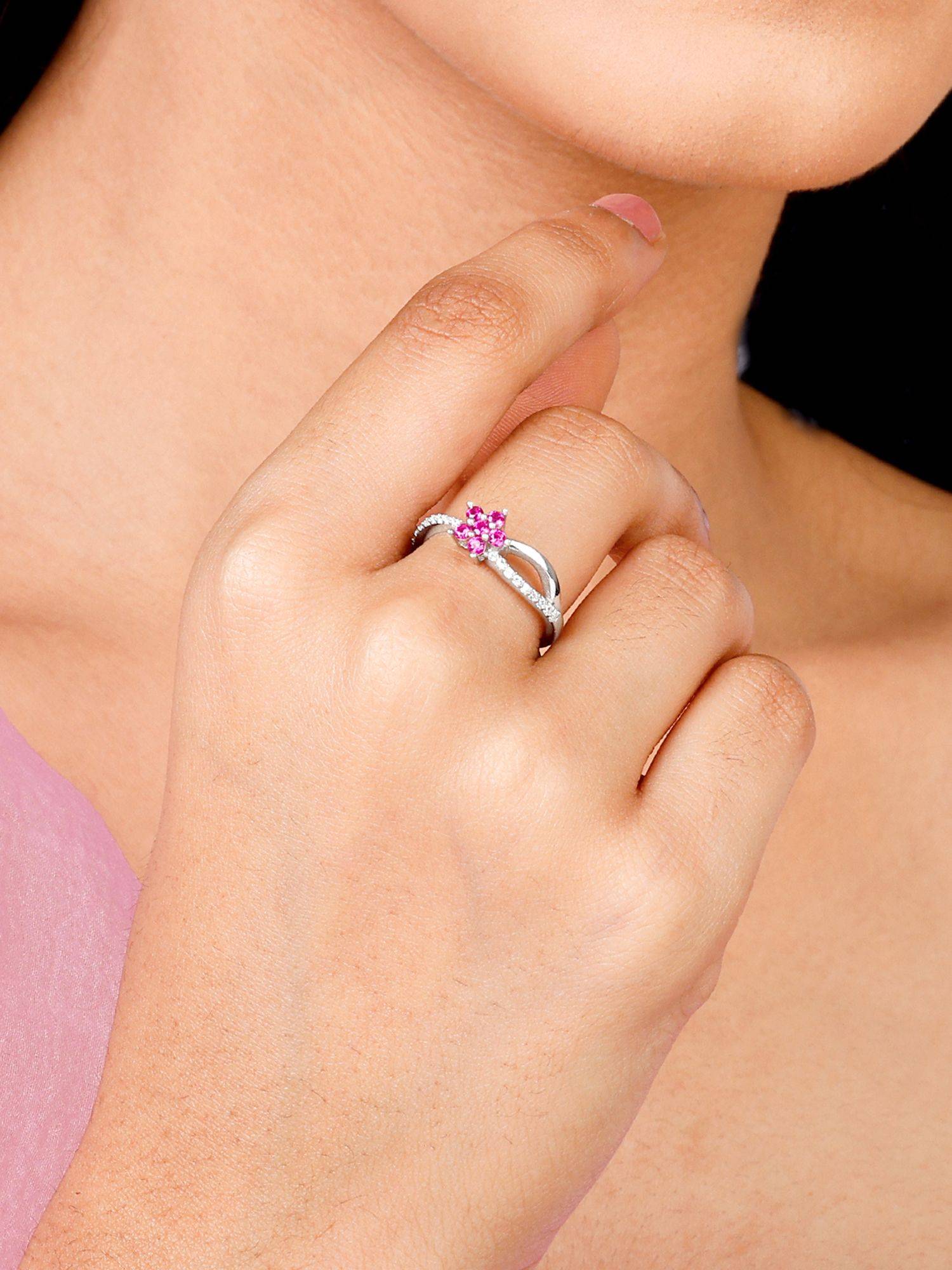 Giva Sterling Silver Radiant Rose Ring For Women