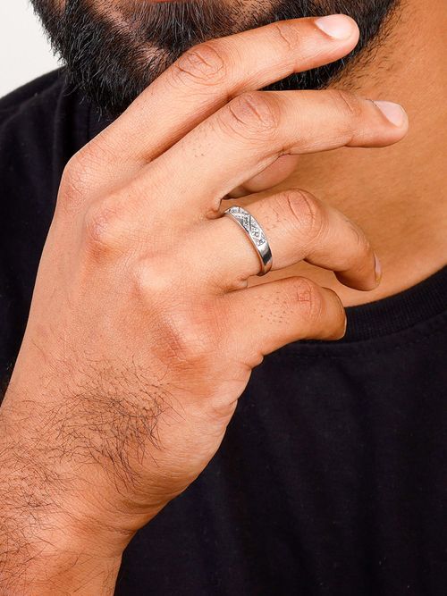Giva Sterling Silver Modern Minimalism Ring for Men