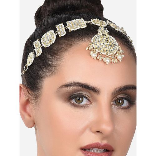 Buy Zaveri Pearls Gold Tone Kundan Pearls Bridal Head Chain