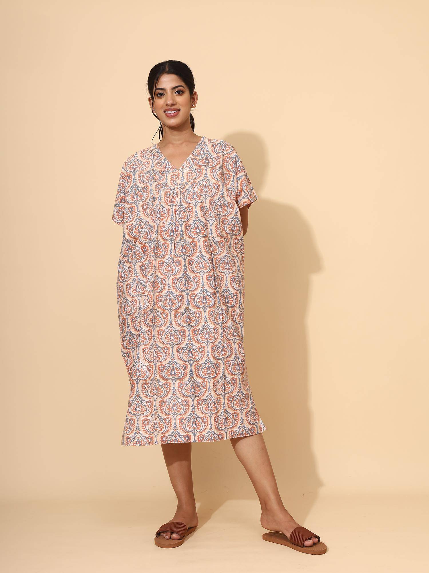 YELLOW BLOOM Sunset Mirage Printed Kaftan
