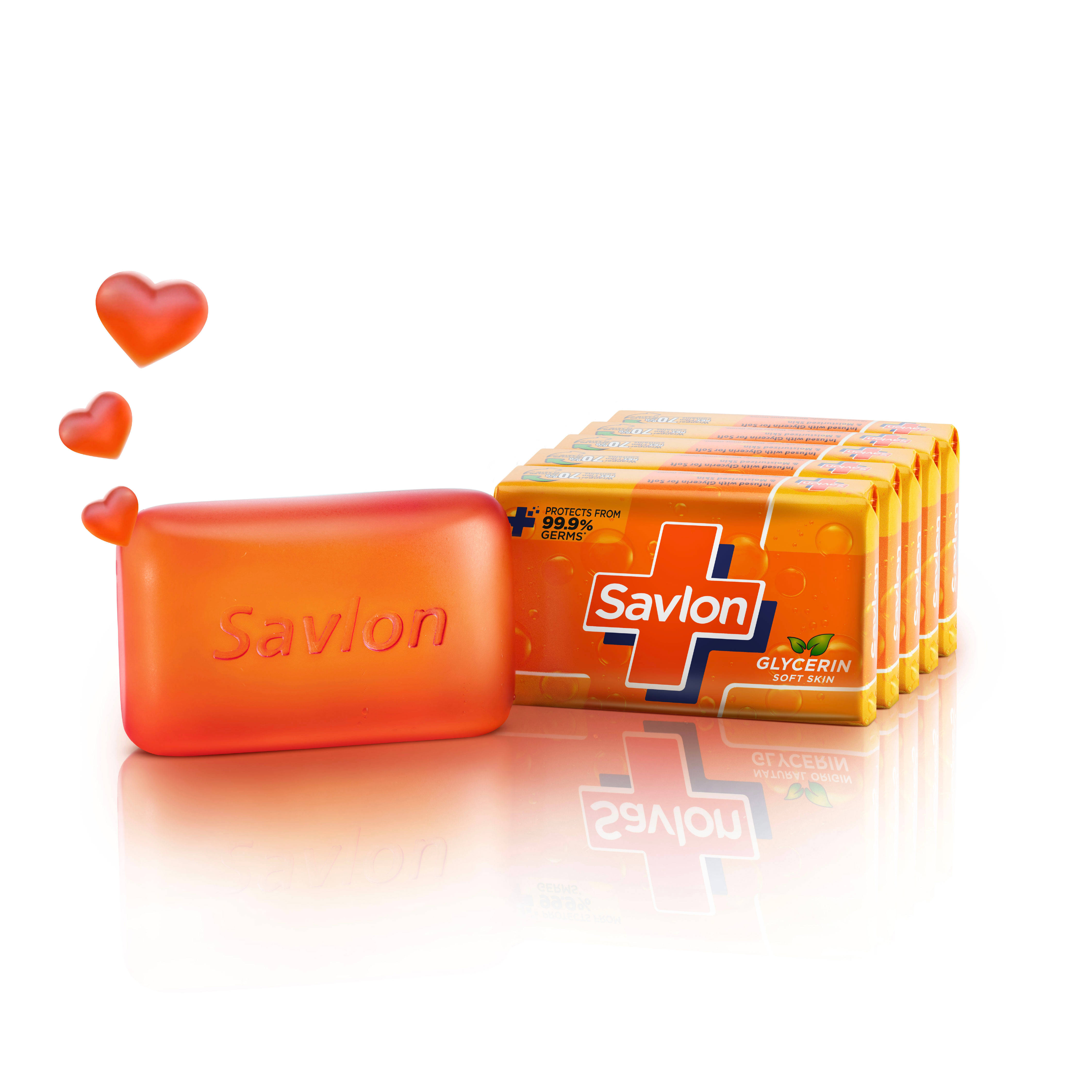 Savlon Glycerin Bathing Soap Bar, Value Family Pack of 5