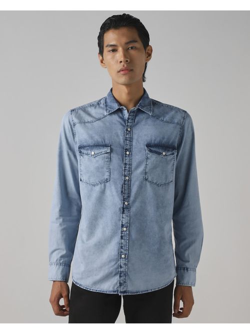 Denim Mufti Shirts Sale Online MUFTI Men Printed Casual Blue Shirt
