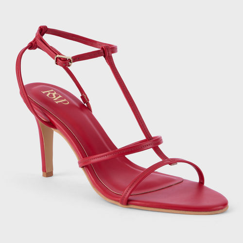 Buy RSVP by Nykaa Fashion Red T Strap Almond Toe Stiletto Heels Online