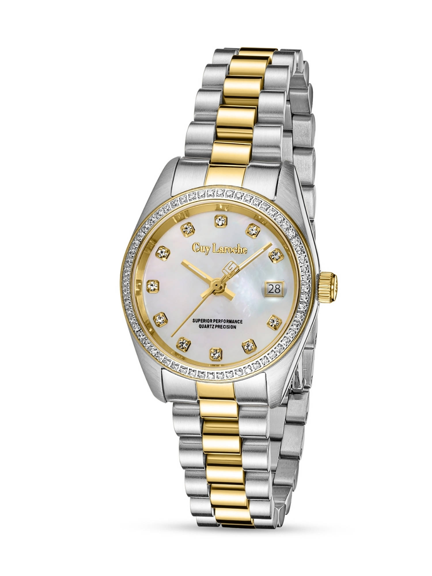Guy Laroche Rose Mother of Pearl White Quartz Watch for Women - GLWLH0001918 (Medium)