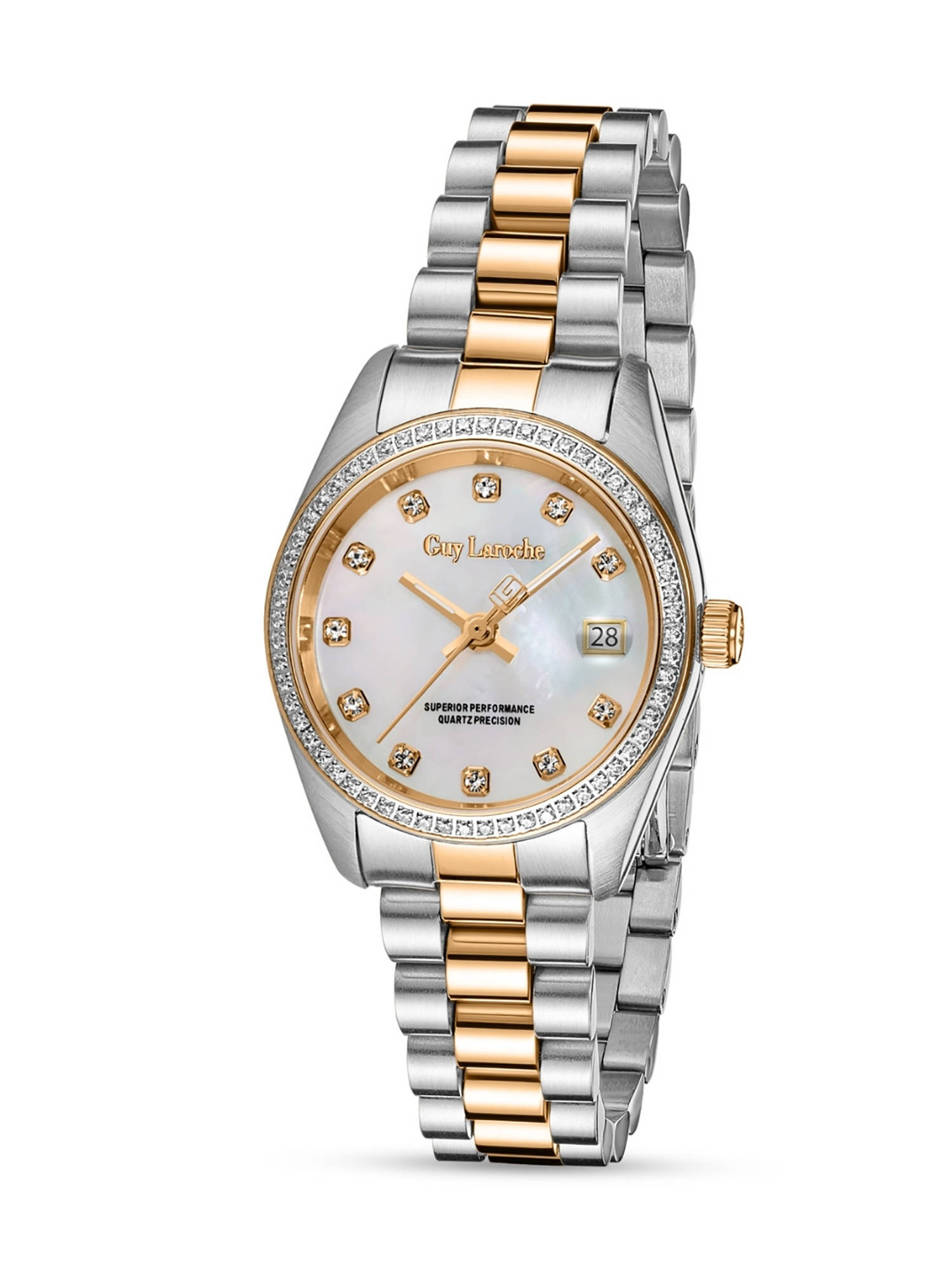Guy Laroche Rose Mother of Pearl White Quartz Watch for Women - GLWLH0001919 (Medium)
