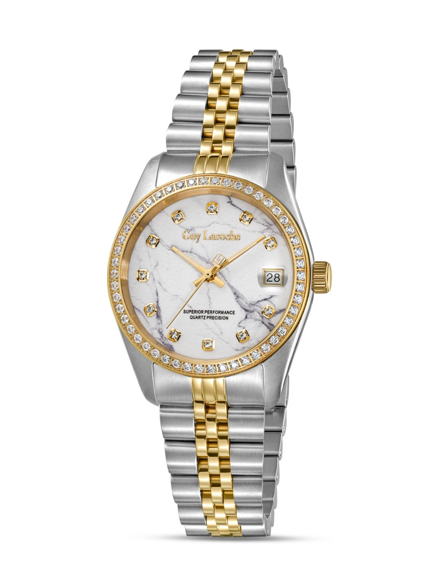 Guy Laroche Rosalie White Swiss Made Quartz Watch for Women - GLWLH0002817 (Medium)