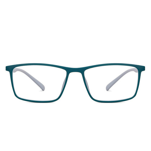 Buy Lenskart Blu Green Rectangle Large Blue Cut Anti-Glare Zero