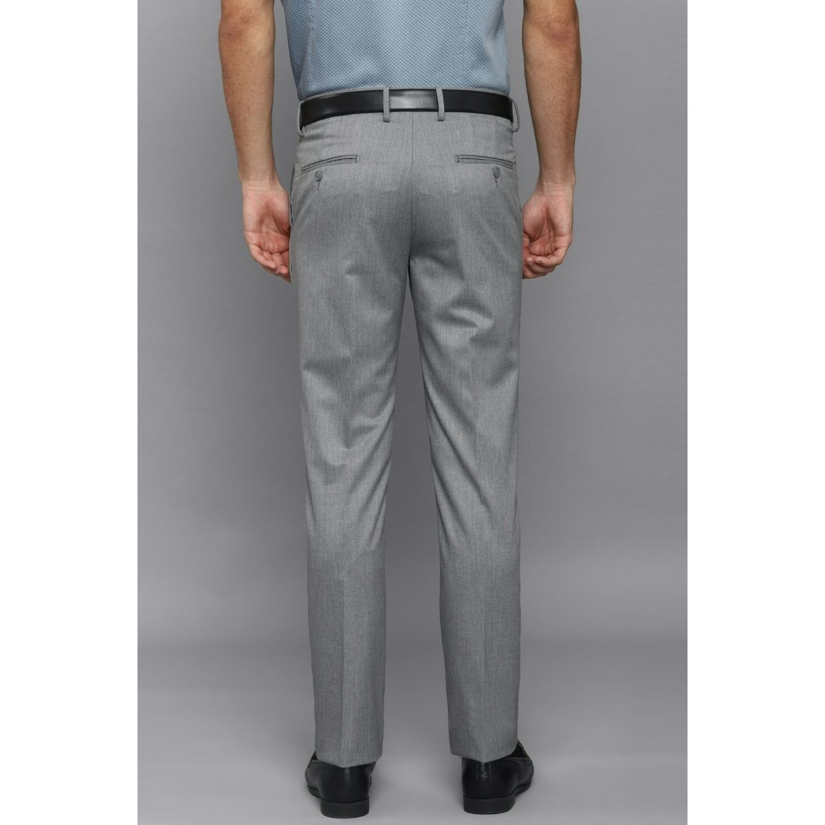 Buy Men Grey Textured Regular Fit Trousers Online - 217234 | Peter England