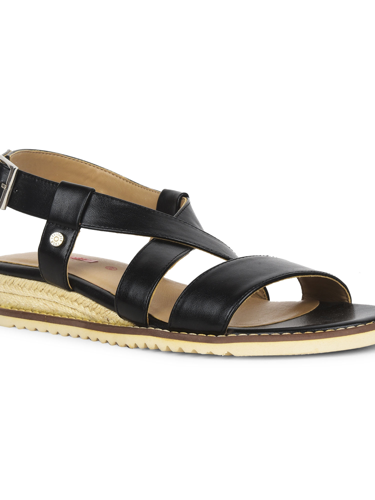 Buy Lee Cooper Women Black Sandals Online