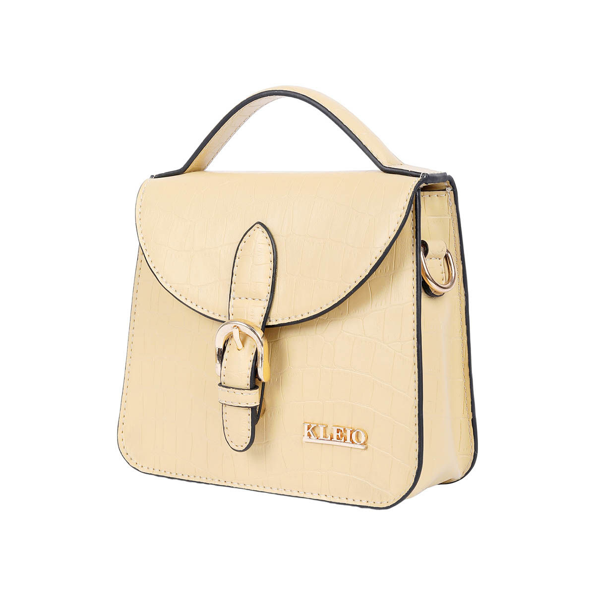 Buy KLEIO Vegan Leather Top Handle Mini Handbag With Detachable Sling