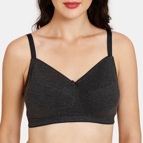 Buy Zivame Rosaline Double Layered Non Wired Full Coverage Super Support Bra  - Anthracite Online