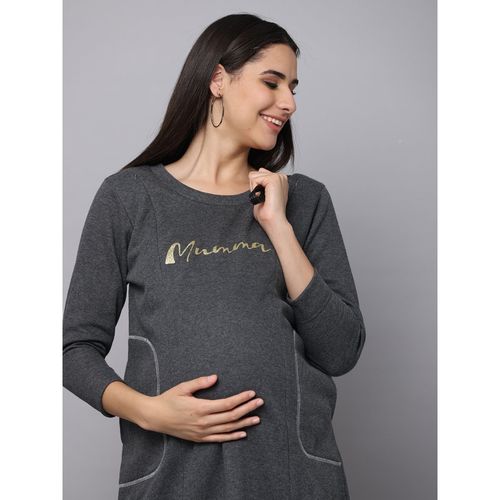 makeup for grey dress pinterest Sweater Maternity Dress with Lace Insert – Stowaway Collection