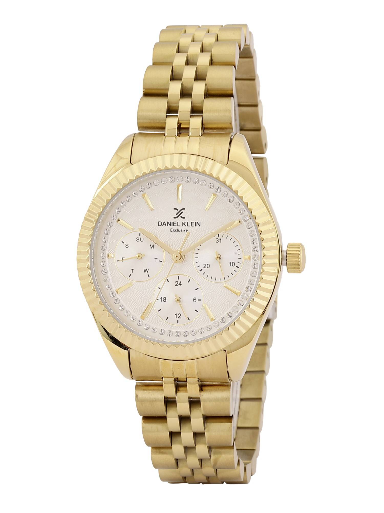 Daniel Klein old Cata Unisex Stainless Steel Round Silver Dial Watch-DK.1.13927-2 (Medium)