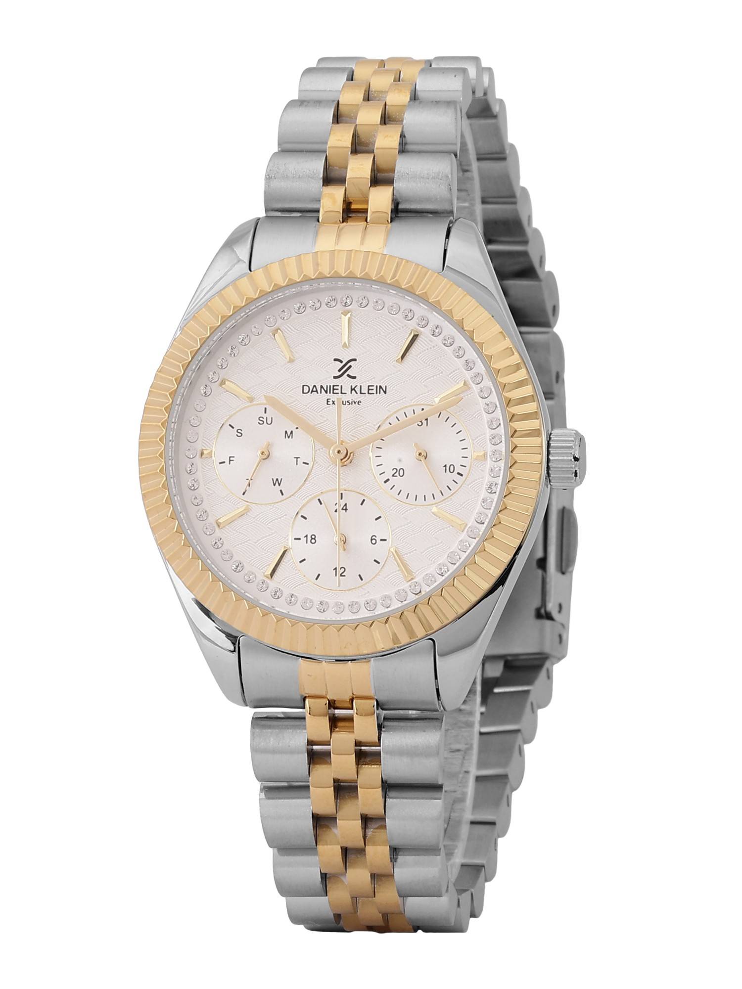 Daniel Klein old Cata Unisex Stainless Steel Round Silver Dial Watch-DK.1.13927-3 (Medium)