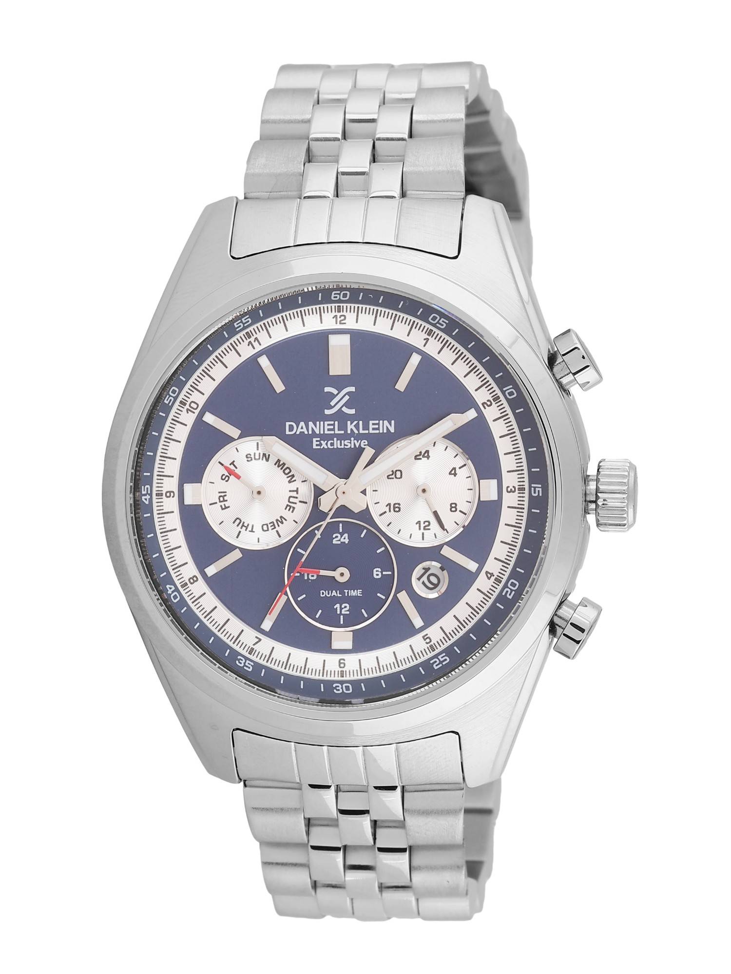 Daniel Klein old Cata Men Stainless Steel Round Purple Dial Watch-DK.1.13976-2 (Medium)