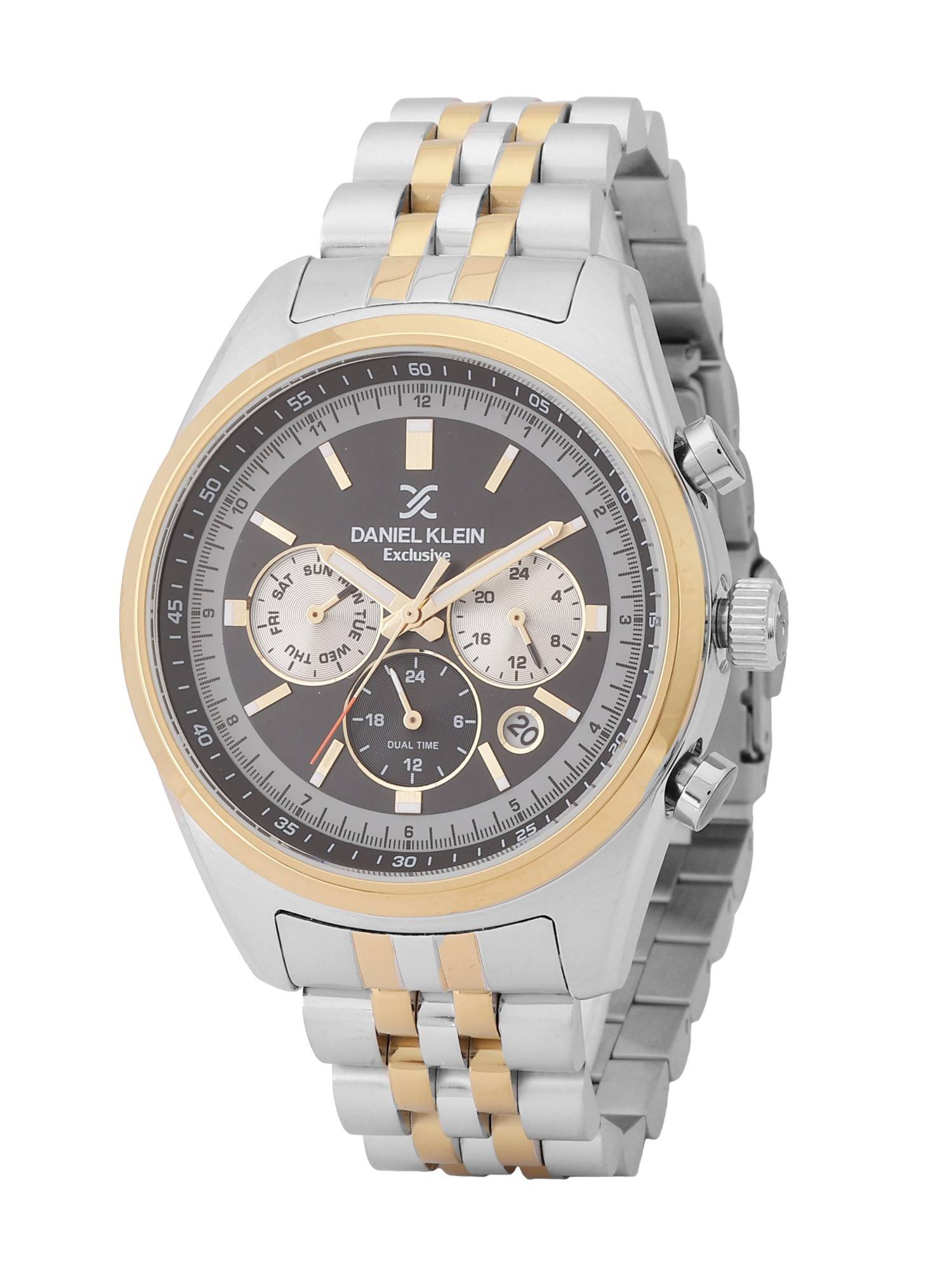 Daniel Klein old Cata Men Stainless Steel Round Black Dial Watch-DK.1.13976-5 (Medium)