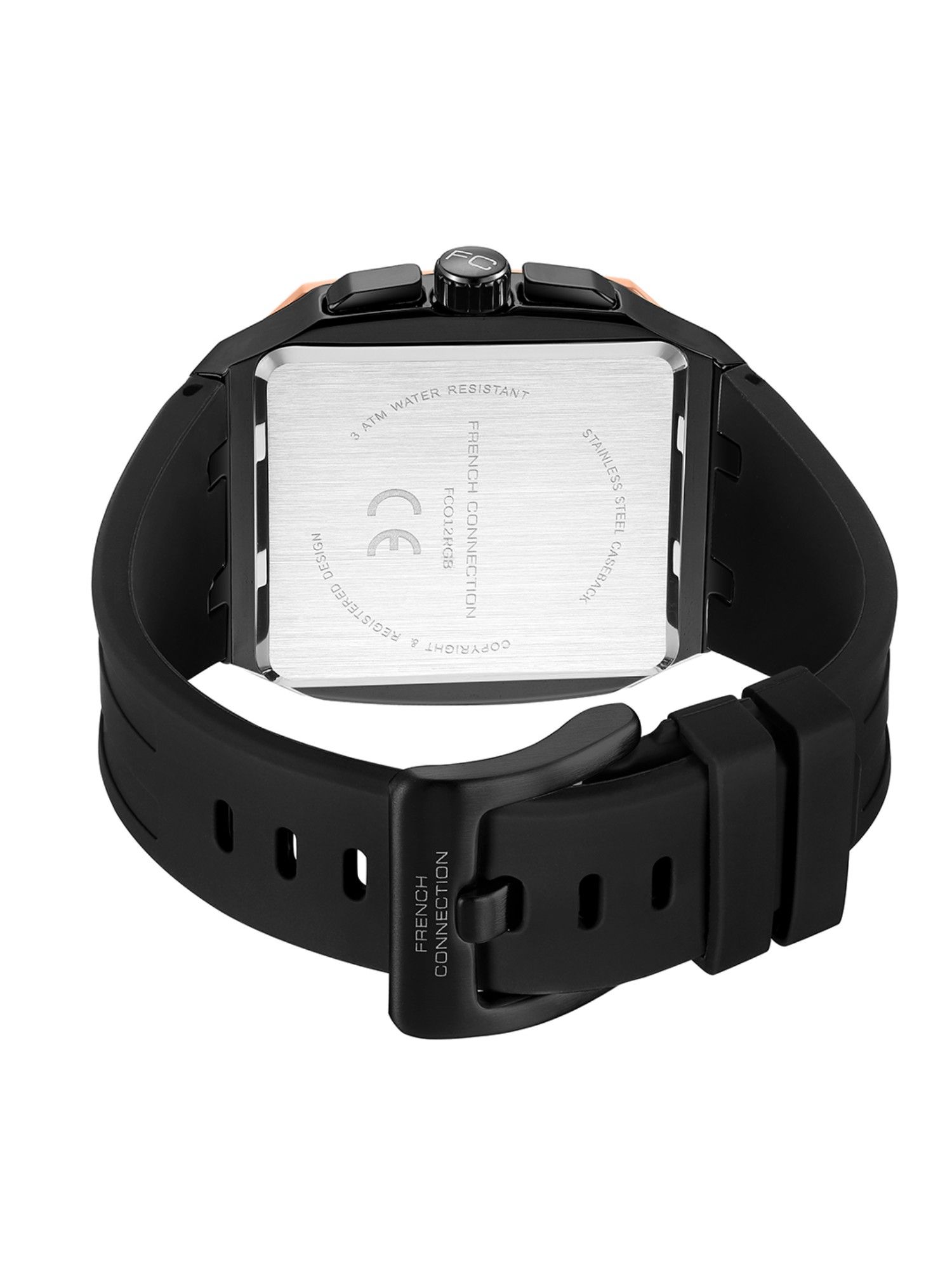 Buy French Connection Aurionx Men Silicon Square Black Dial Watch