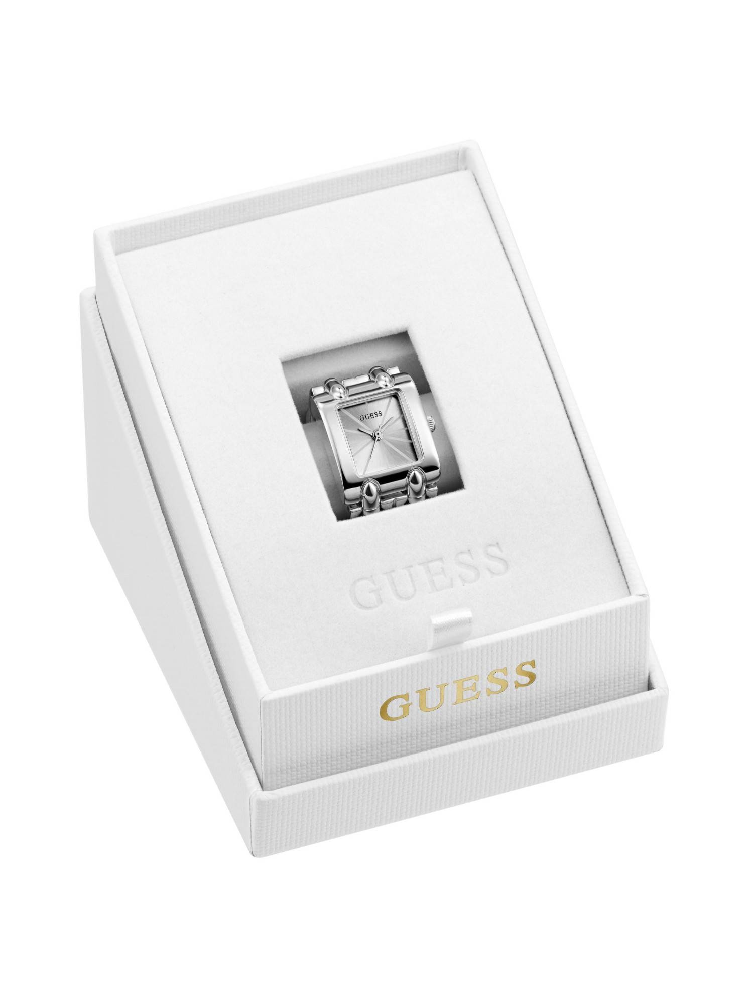 Guess Mod Heavy Metal Women Stainless Steel Rectangular Silver Dial Watch-GW1079L1 (Medium)