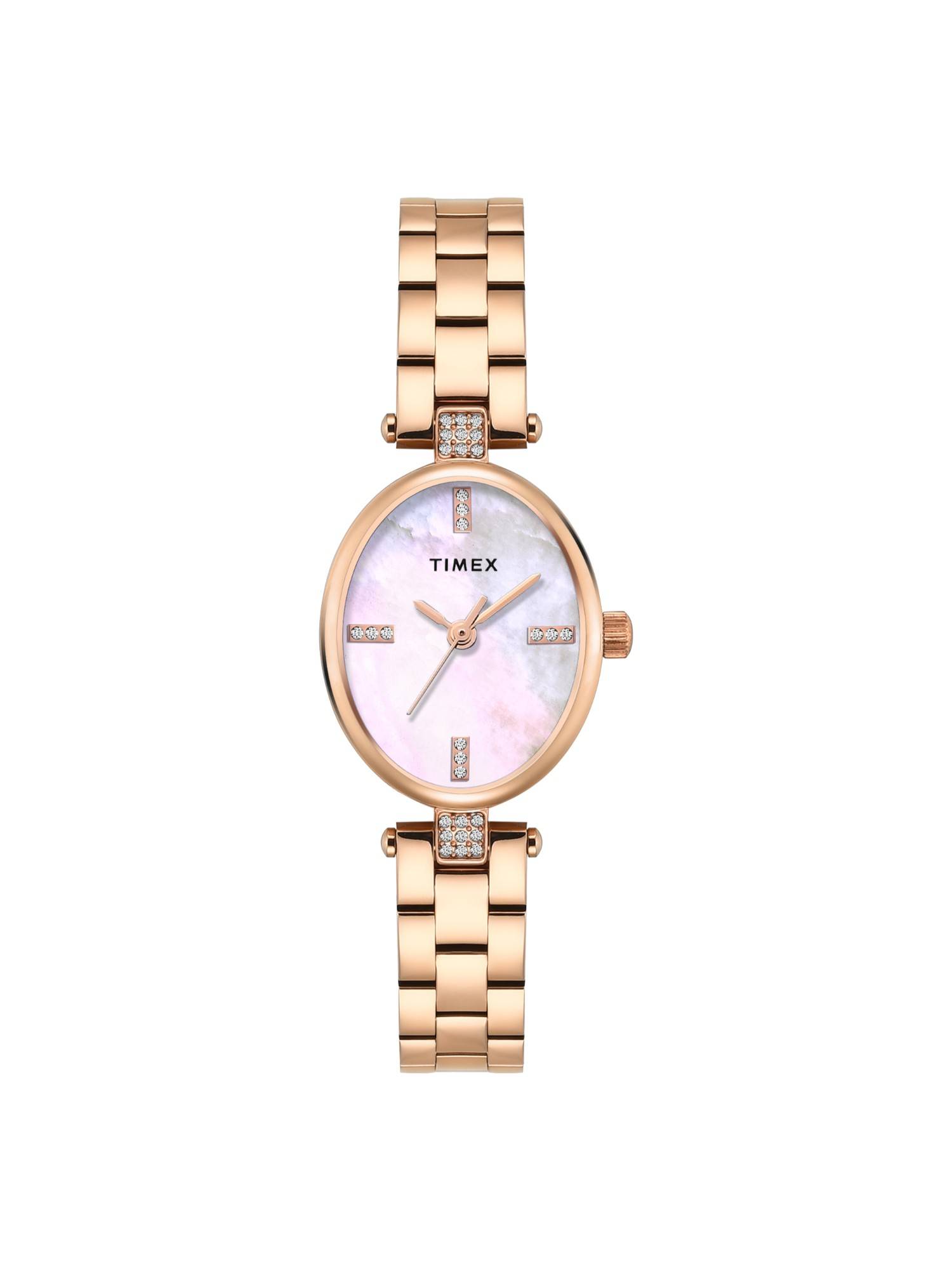 Timex Trendline Women Brass Oval Multi-colour Dial Watch-TWEL27200 (Medium)