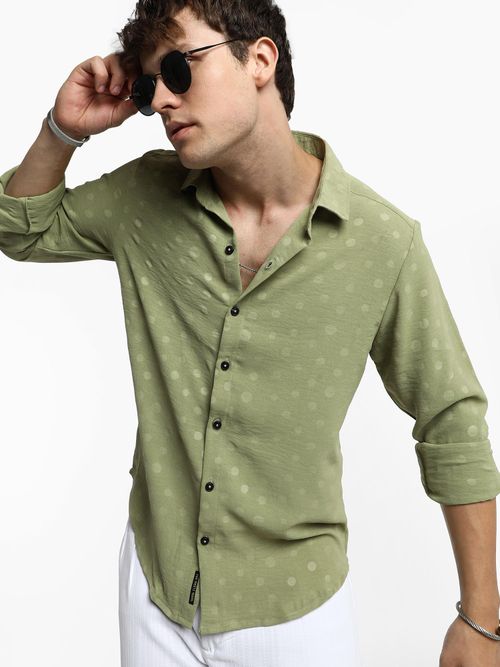 green emerald velvet dress Bonobos Forest Green Polka Dot Print Stretch Riviera Short Sleeve Shir –  Taelor.Style main image 1