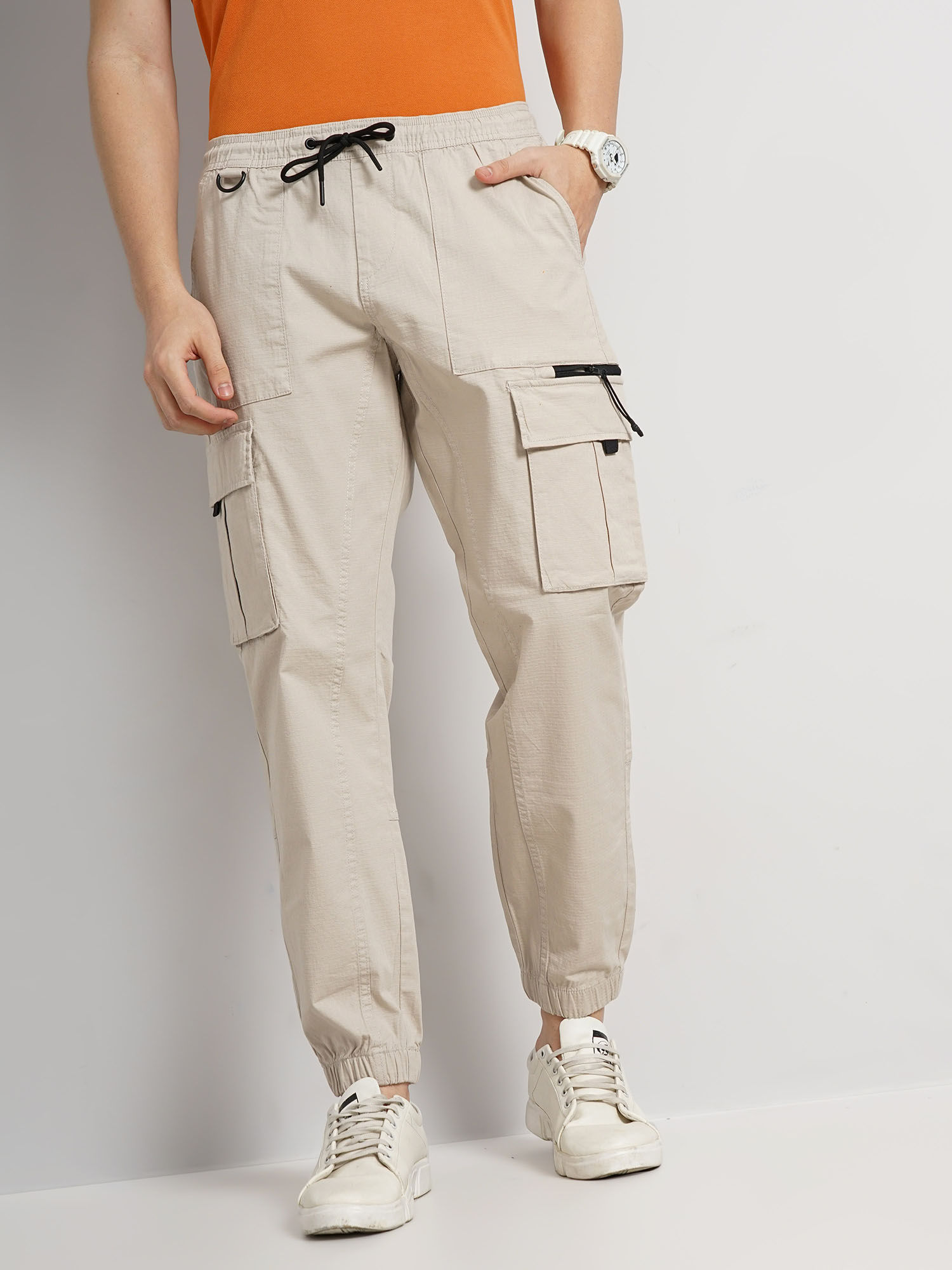CELIO Womens Straight Cargo Trousers IT 48 XL W38 L33 Beige Cotton |  Vintage & Second-Hand Clothing Online | Thrift Shop